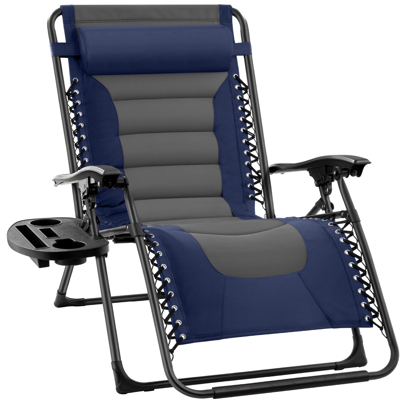 Best Choice Products Oversized Padded Zero Gravity Chair, Folding Outdoor Patio Recliner w/ Side Tray